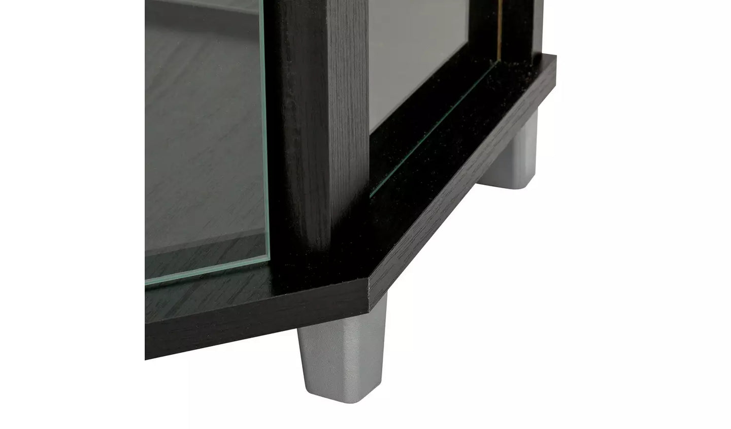 1 Glass Door Corner Display Cabinet - Black